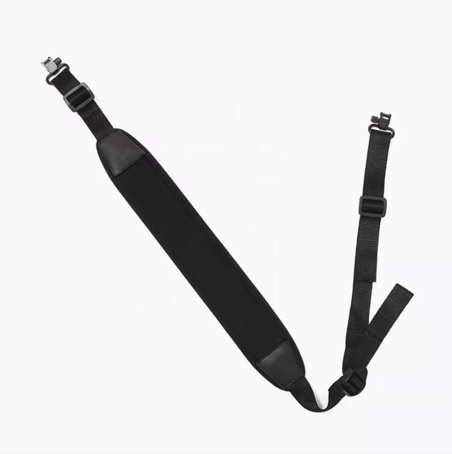 Black Neoprene Gun Sling with heavy duty Swivels for Outdoor Hunting